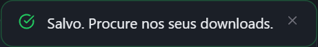 Aviso do PullVid confirmando que o arquivo foi salvo no dispositivo